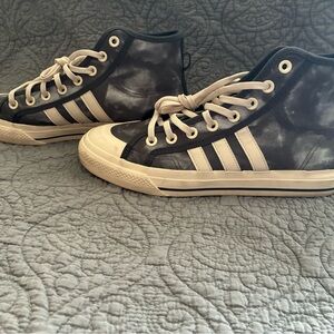 adidas Black and White High-Top Sneakers